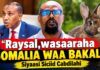 “Raysal,wasaaraha Somalia Waa Bakale”Siyaasi Siciid Cabdilahi